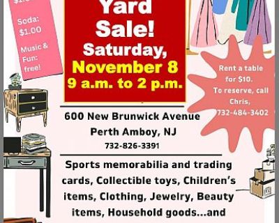 INDOOR YARD SALE at Grace Lutheran Church, Perth Amboy