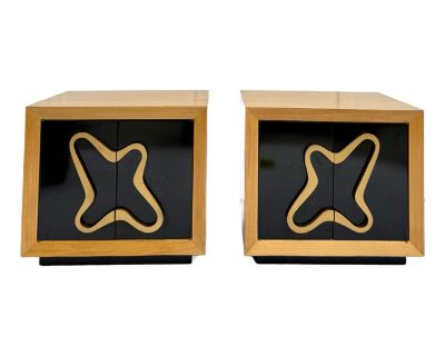 Mid-Century Modern Biomorphic Wood Nightstands End Tables