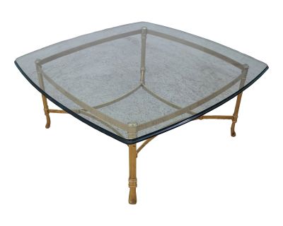 Labarge Brass & Glass Top Coffee Table