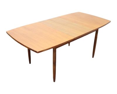 1960s Mid Century Modern Vintage Teak Extending Dining Table by William Lawrence