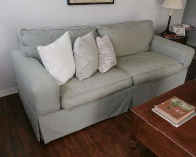SLEEPER SOFA AND LOVE SEAT - LIGHT GREEN $450