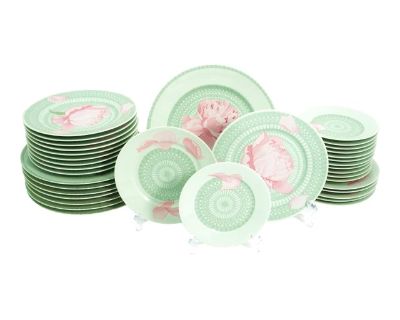 Vintage Hermès "Les Pivoines" Limoges Porcelain China Service- 36 Pieces