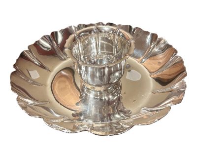 1960s Fisher Silverplate Chip and Dip Server