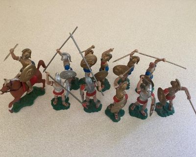 AOHNA 1970 s GREEK TOY SOLDIER MILITARY COLLECTIBLES INCLUDING HORSE and RIDER