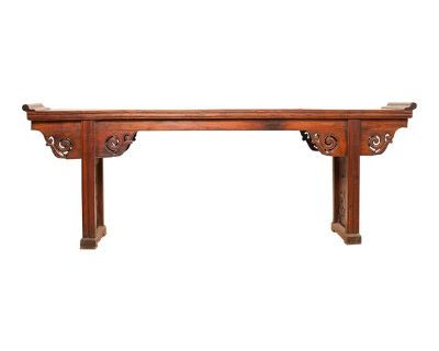 Antique Chinese Elm Altar Table With Everted Flanges