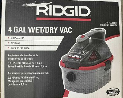 Rigid 4gallon wet/dry shop vacuum