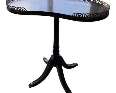 1950s Ferguson Wood Kidney Shaped Table With Brass