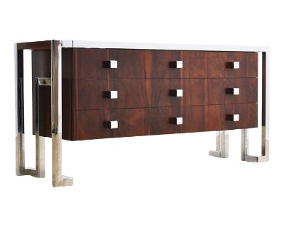 1960s Vintage British Rosewood & Chrome Dresser by Tim Bates for Pieff Furniture