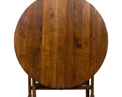 Antique Country French Farmhouse Oval Oak Vendange Wine Tasting Table