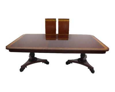 1980s Baker Neoclassical Mahogany Dining Room Table
