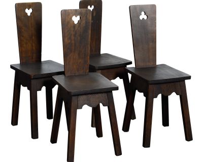 Vintage Child-Sized Wood Chairs - Set of 4