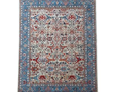 Serapi Bidjar Rug Hand Knotted Persian Wool Rug, 8x10 Vintage Style