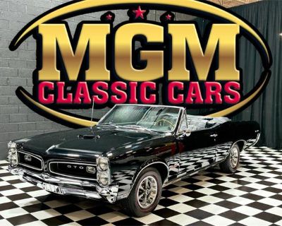 Odometer: 28048. 1966 Pontiac GTO Convertible (CHECK OUT 10 MINUTE VIDEO) Rebuilt YS 389/360hp Factory V8 engine Tri Power set up 3x2bbl Nice and clean engine compartment Upgraded Aluminum radiator & cooling fan Automatic TH400 transmission New Power steering/ New Power disc brakes Factory correct wheels & Red line Tires True Dual exhaust-sounds great Real sharp Black exterior Power convertible...