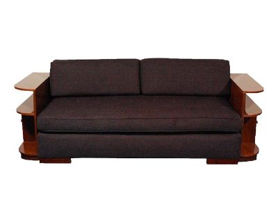 1930s French Art Deco Sofa in the Style of Jean Michel Frank in Indian Rosewood
