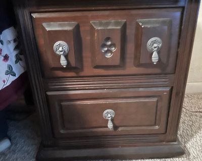 Vintage Solid Wood Dark Mahogany Nightstands