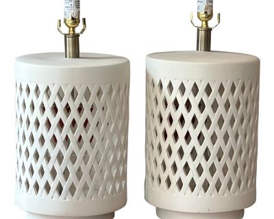 Ray Booth Designs Treilliage Table Lamps - a Pair