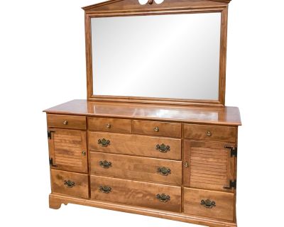 Ethan Allen Wooden Dresser With Mirror