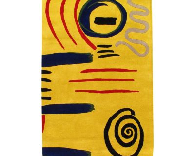 Pasargad Modern Hand Tufted Wool Yellow Area Rug - 4' X 6'