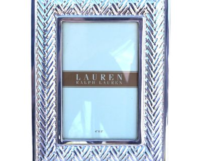 Late 20th Century Ralph Lauren Silverplated 4 X 6 Equestrian Braid Picture Frame