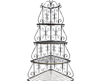 French Bakers Rack Corner Wrought Iron
