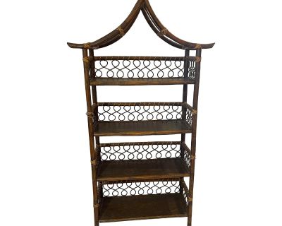 1970s Vintage Chinoiserie Pagoda Etagere