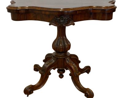 19th Century Hand Carved Rosewood Console / Games Table C.1880