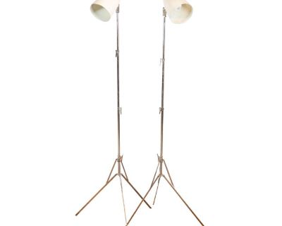 1970s Vintage Folding Space Age Floor Lamps - A Pair