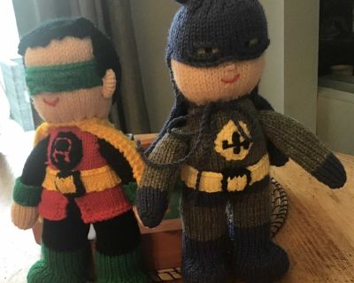 Hand knitted Batman & Robin. 13