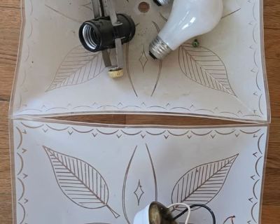 Glass ceiling light fixture.. Just took them off are in working condition Check out the pictures at: