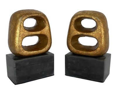 Villa and Home Texture Brass Delphi Bookends