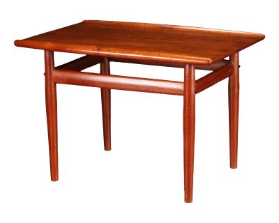1960s Danish Modern Teak Side Table With Turned Edges by Grete Jalk