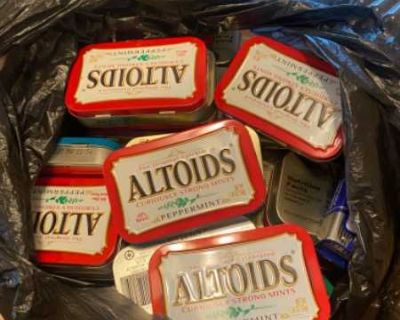 Bag full of clean Altoids tins