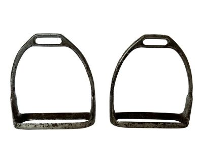 1918 Antique Us Cavalry Horse Saddle Stirrups, Set of 2