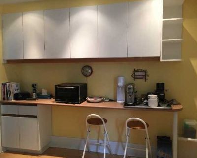 Kitchen cabinets including island