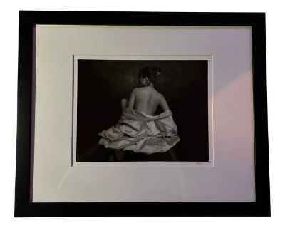 Russell Levin (20th Century, American), photograph, "Jessica - in Studio", 2003, pencil-signed, titled on verso, matted and framed and protected with glass. measures 22" x 18" x 1" depth (frame) measures 11 5/8" x 9" sight (sheet) pre-owned; very good to excellent condition. Dimensions 18 W 1 D 22 H Styles American Art Subjects Portrait Frame Type Framed Period 2000 - 2009 Country of Origin Uni...