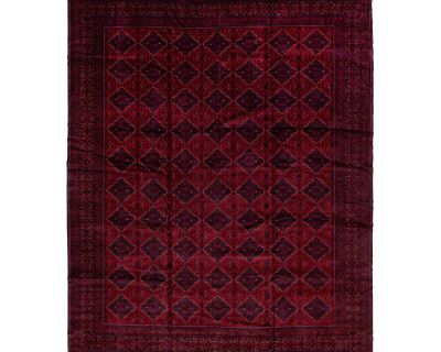 Vintage Bokhara Handmade Red Wool Rug With Allover Design