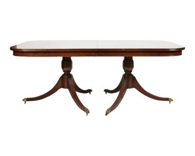 Regency Style Mahogany Double Pedestal Dining Table