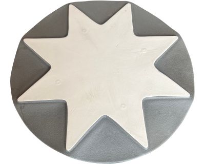 Italian Lineasette Black and White Ceramic Star Form Decorative Platter Centerpiece