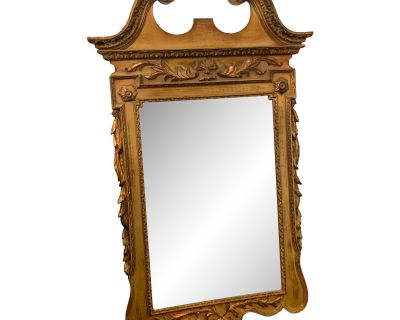 Vintage 18th Century English Georgian Style Beveled Glass Gold Mirror