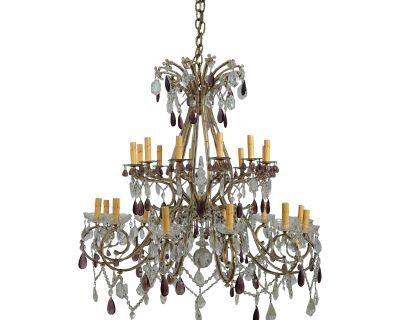 Outstanding Vintage Crystal Decorator Chandelier