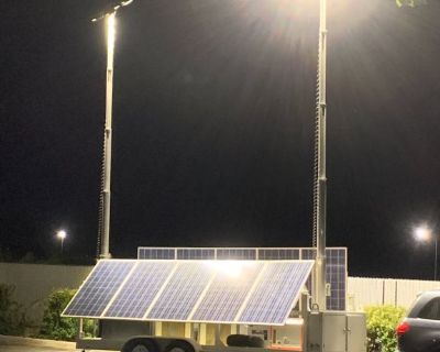 DC Solar Trailer - C Model, Kubota Generator & Light Masts OFF-GRID, LOW HOURS