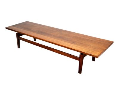 1970s Vintage Jens Risom Floating Walnut Coffee Table for Knoll International