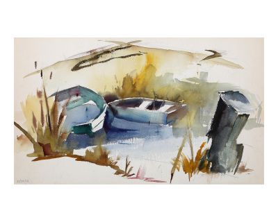 1950s "Hamptons P4.19" Watercolor Painting by Eve Nethercott
