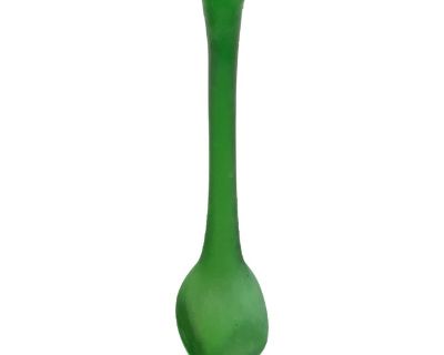 Michael Anchen Hand-Blown Long Neck Green Bottle