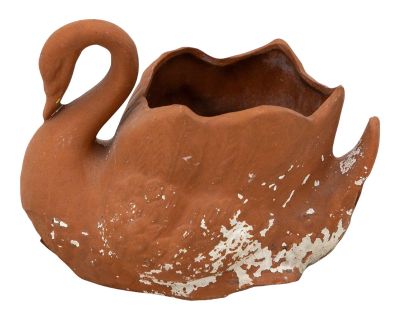 Small Swan Terracotta Vase or Planter, English Late 20th C