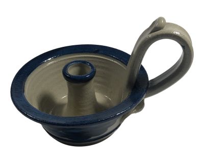 Vintage Handmade Pottery Candle Holder With Handle