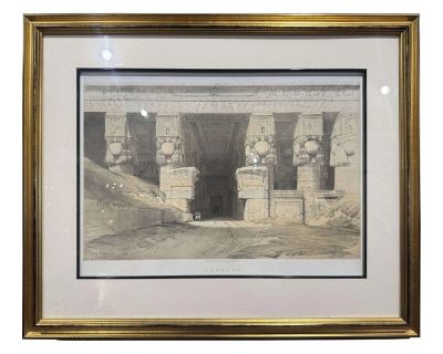 Mid 19th Century English Classical "Dendura" Engraving in Gilt Frame With Glass