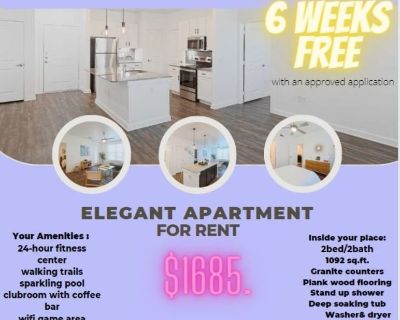 Amazing 2 bedroom apartment with 6 weeks free!