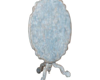 19th Century Swedish Blue Rococo Tilt Top Side Table