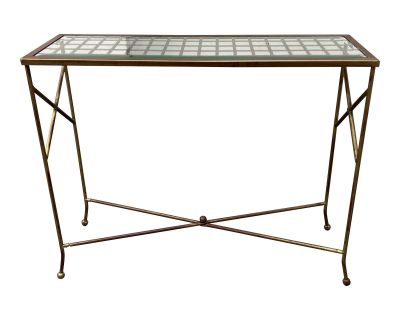 Contemporary Metal + Glass Console Table